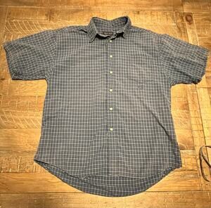 Duck Head Men’s Button Down Shirt Large Slightly Faded Square Pattern Casual